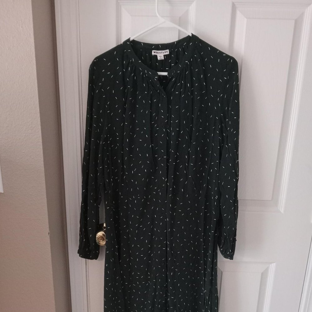 Whistles Button Down Green Dress